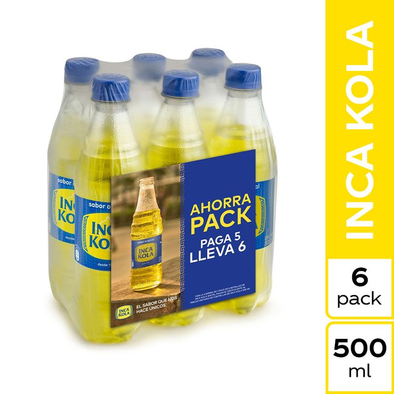 INCA KOLA - Six Pack Gaseosa Inca Kola 500 mL
