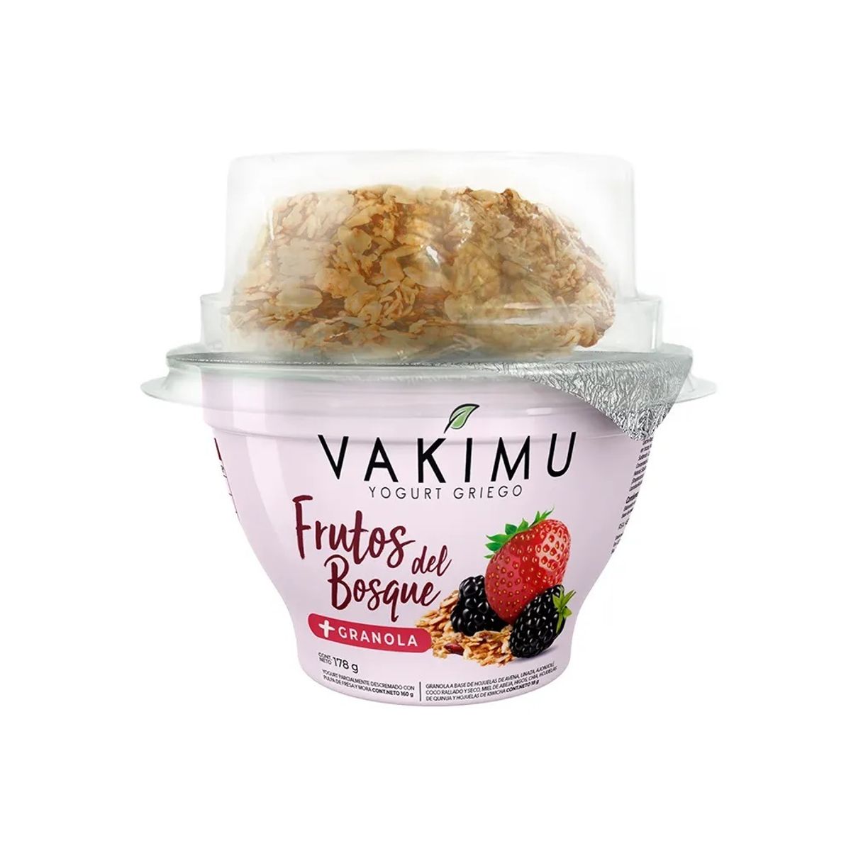 VAKIMU - Yogurt Griego Vakimu Frutos del Bosque y Granola Envase 240 g