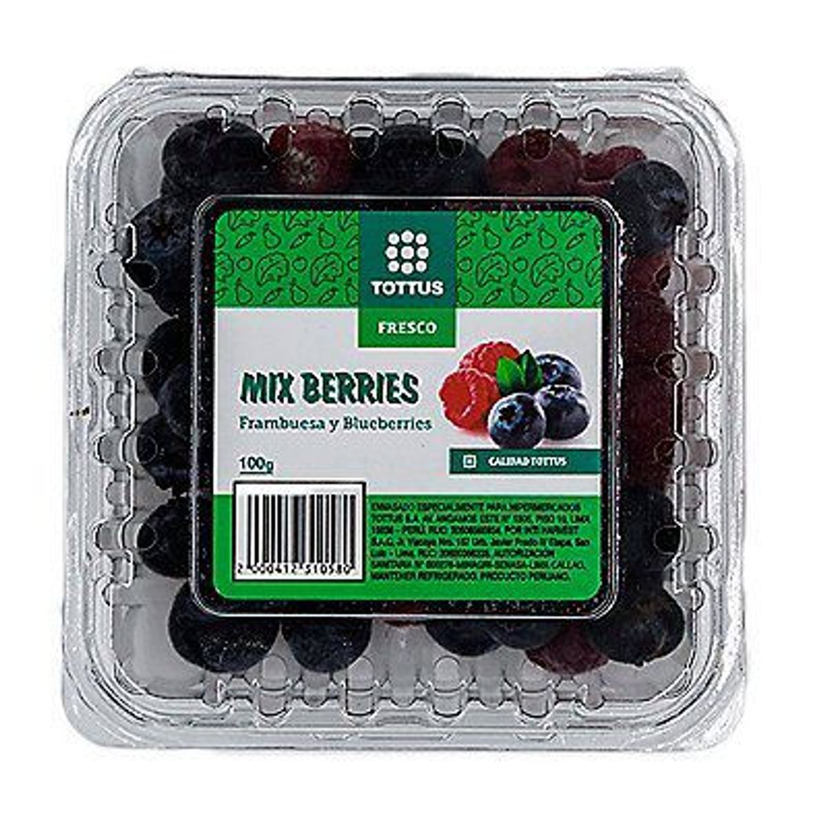 TOTTUS FRUTAS - Mixberries Frambuesa Y Arándanos Tottus