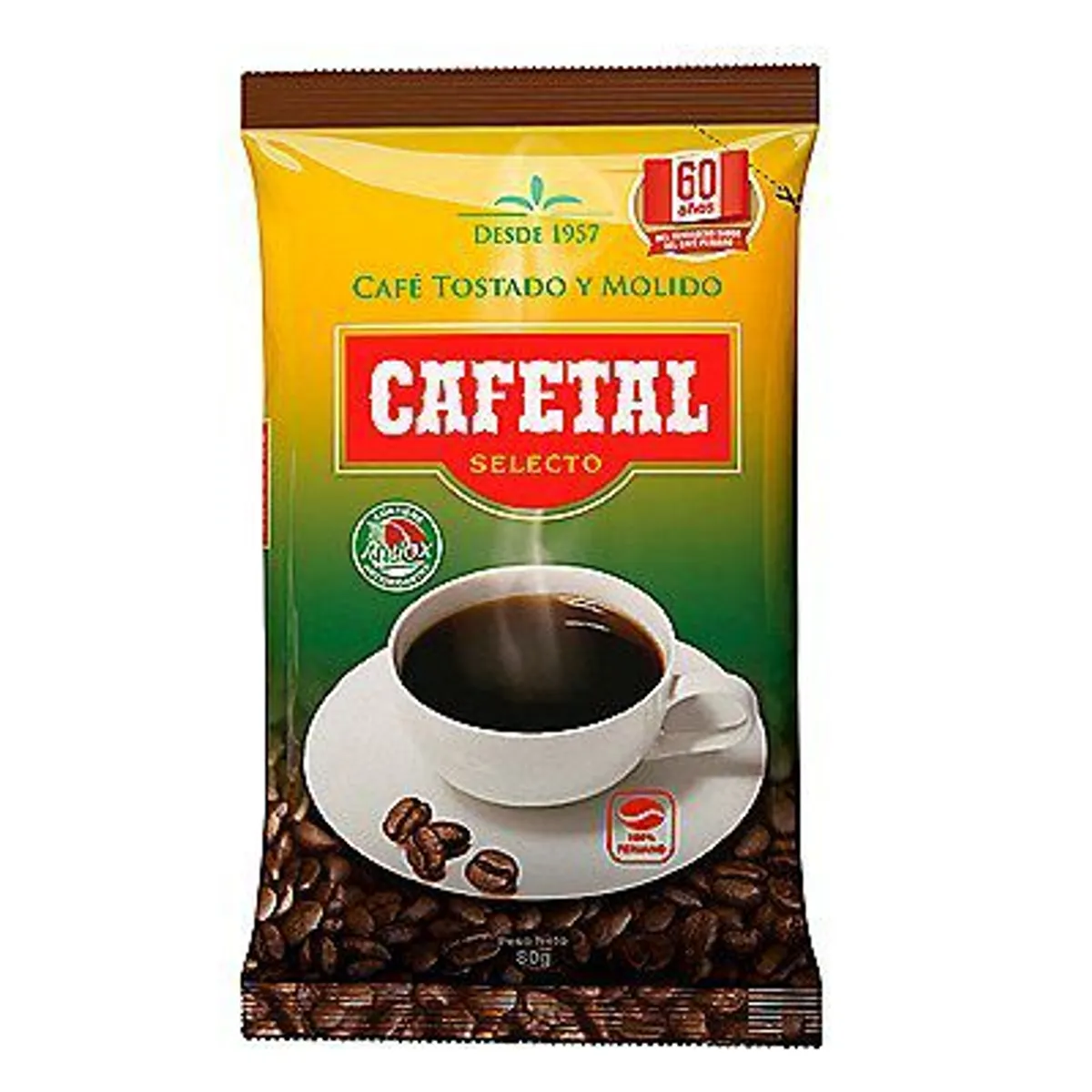 CAFETAL - Café Cafétal Selecto Tostado y Molido Bolsa 80 g