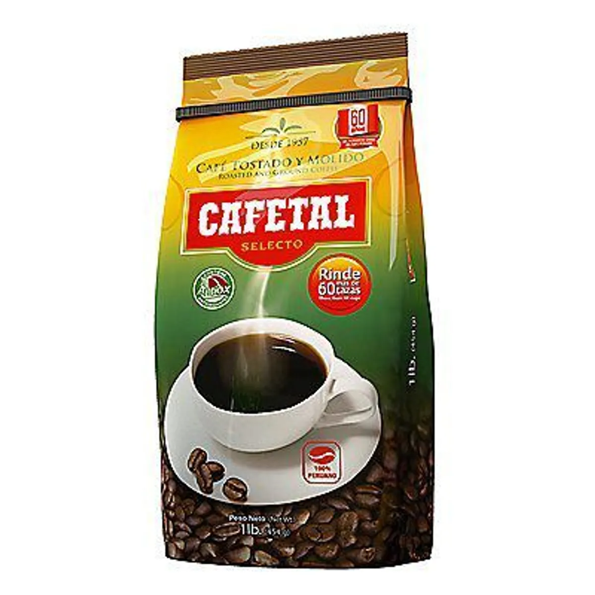 CAFETAL - Café Cafétal Selecto Tostado y Molido Bolsa 454 g