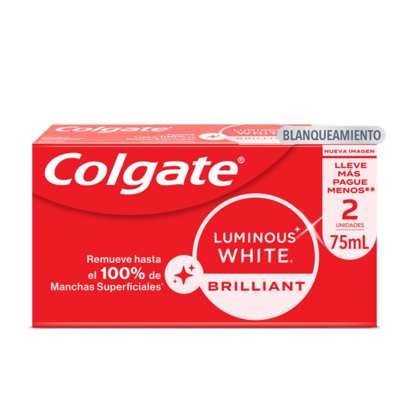 COLGATE - Pasta Dental Colgate Luminous White Pack 2 Cajas 75 mL