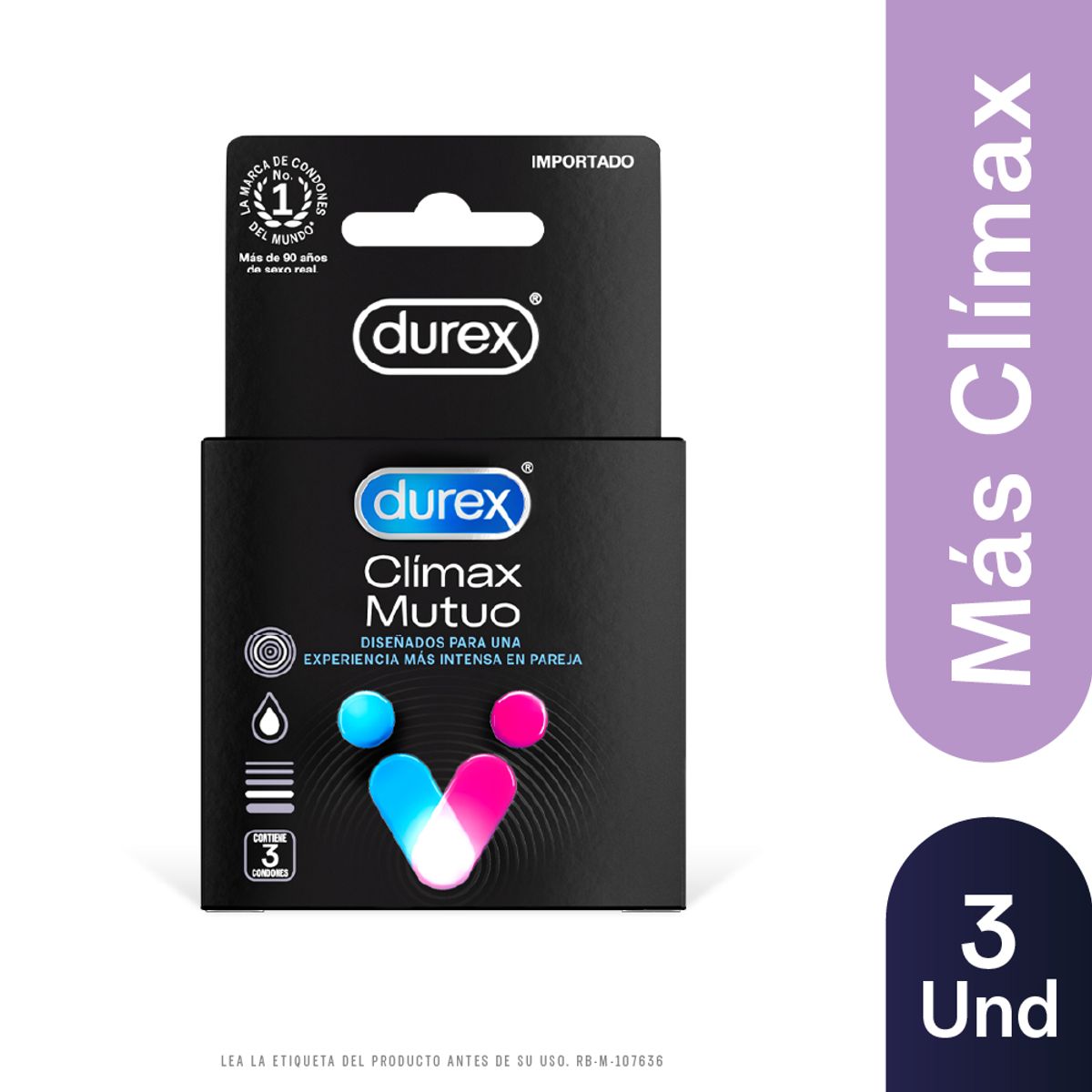 DUREX - Preservativos Durex Climax Mutuo Caja 3 Und
