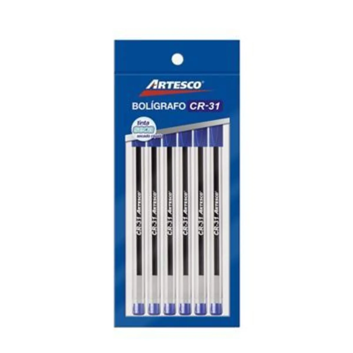 ARTESCO - Lapiceros Artesco Cr31 Azul Empaque 6 Und