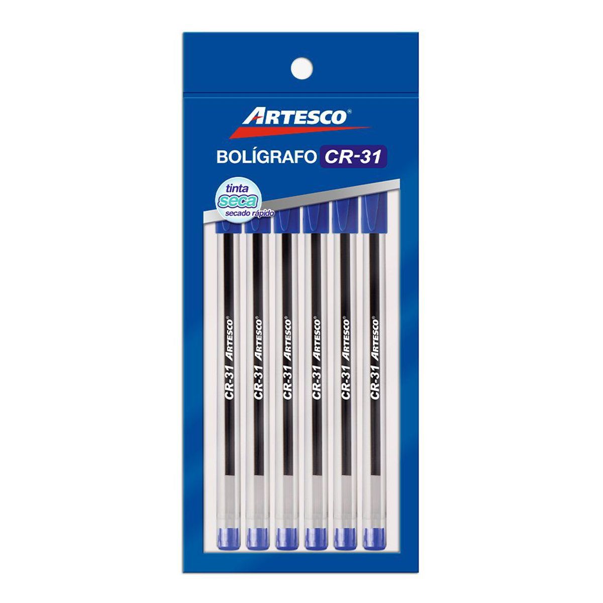 ARTESCO - Lapiceros Artesco Cr31 Azul Empaque 6 Und