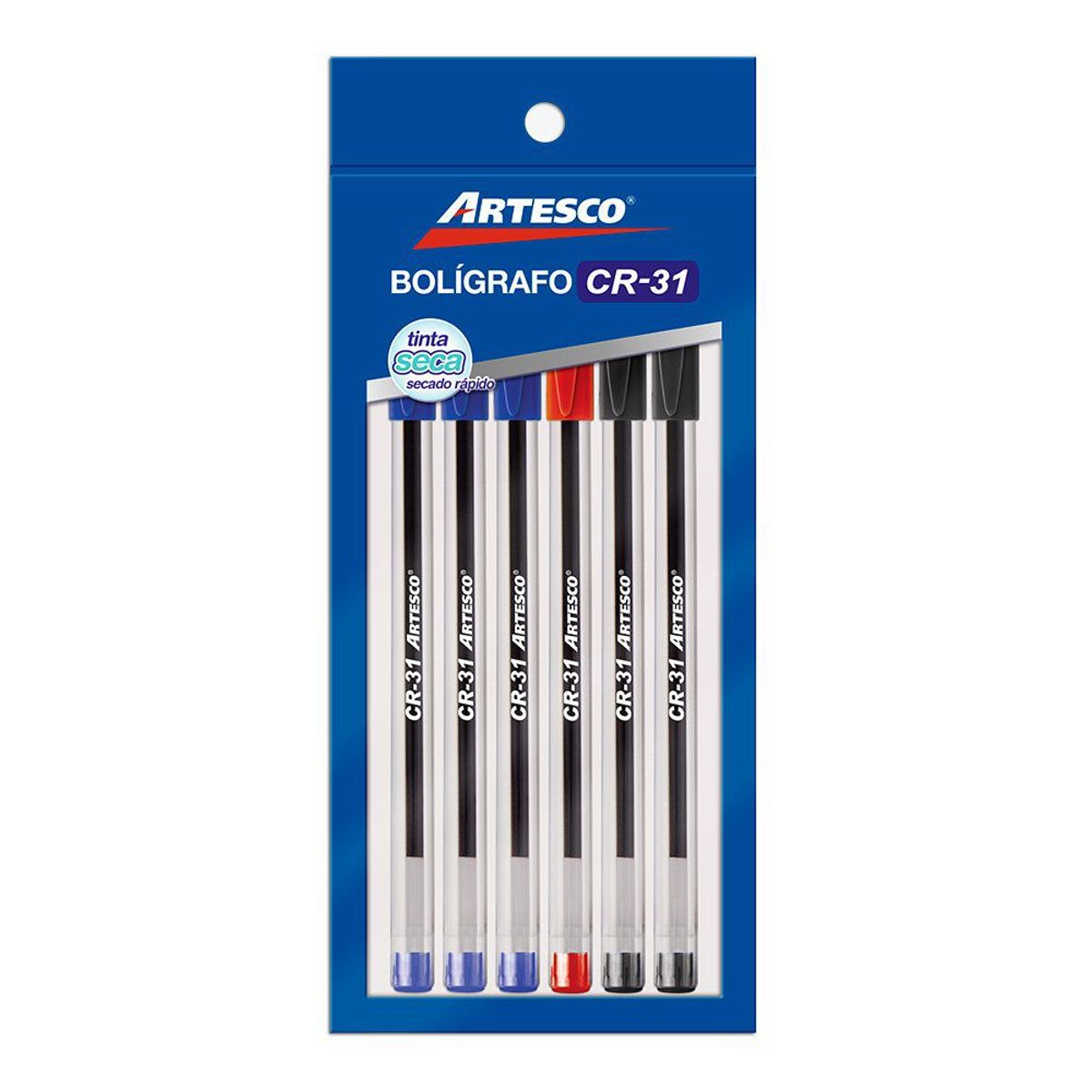 ARTESCO - Lapiceros Artesco Cr31 Azul Empaque 6 Und
