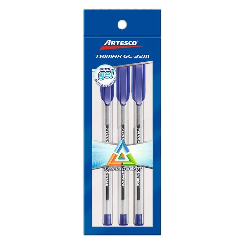 ARTESCO - Blist Boligrafo Trimax Gl-32 Azul X3