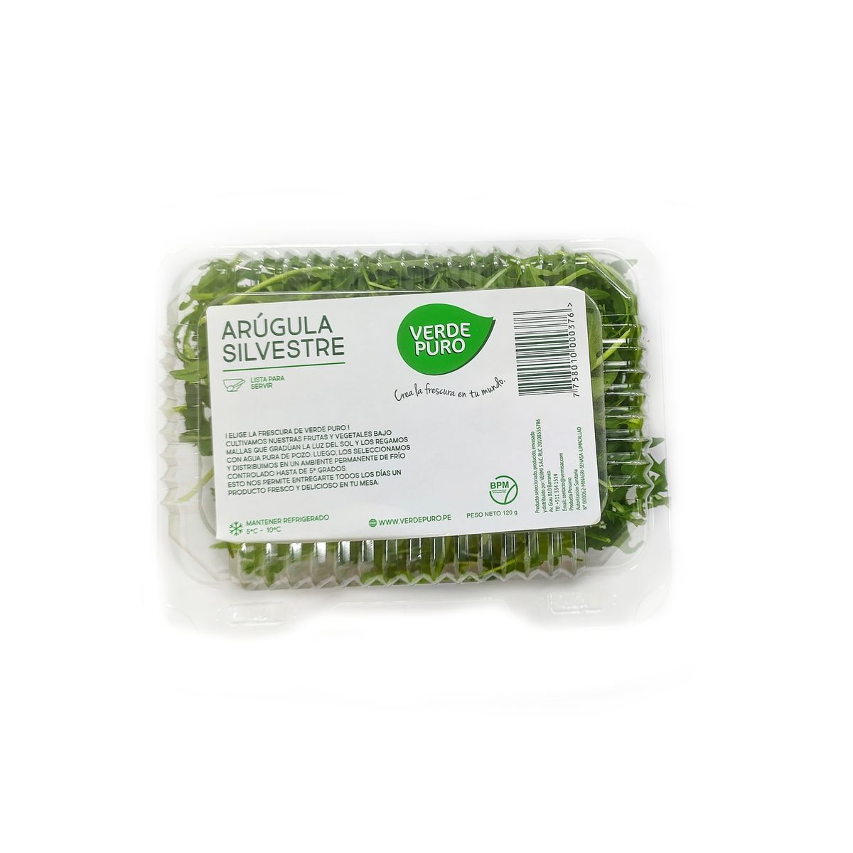 VERDE PURO - Arúgula Silvestre Verde Puro x 120 g