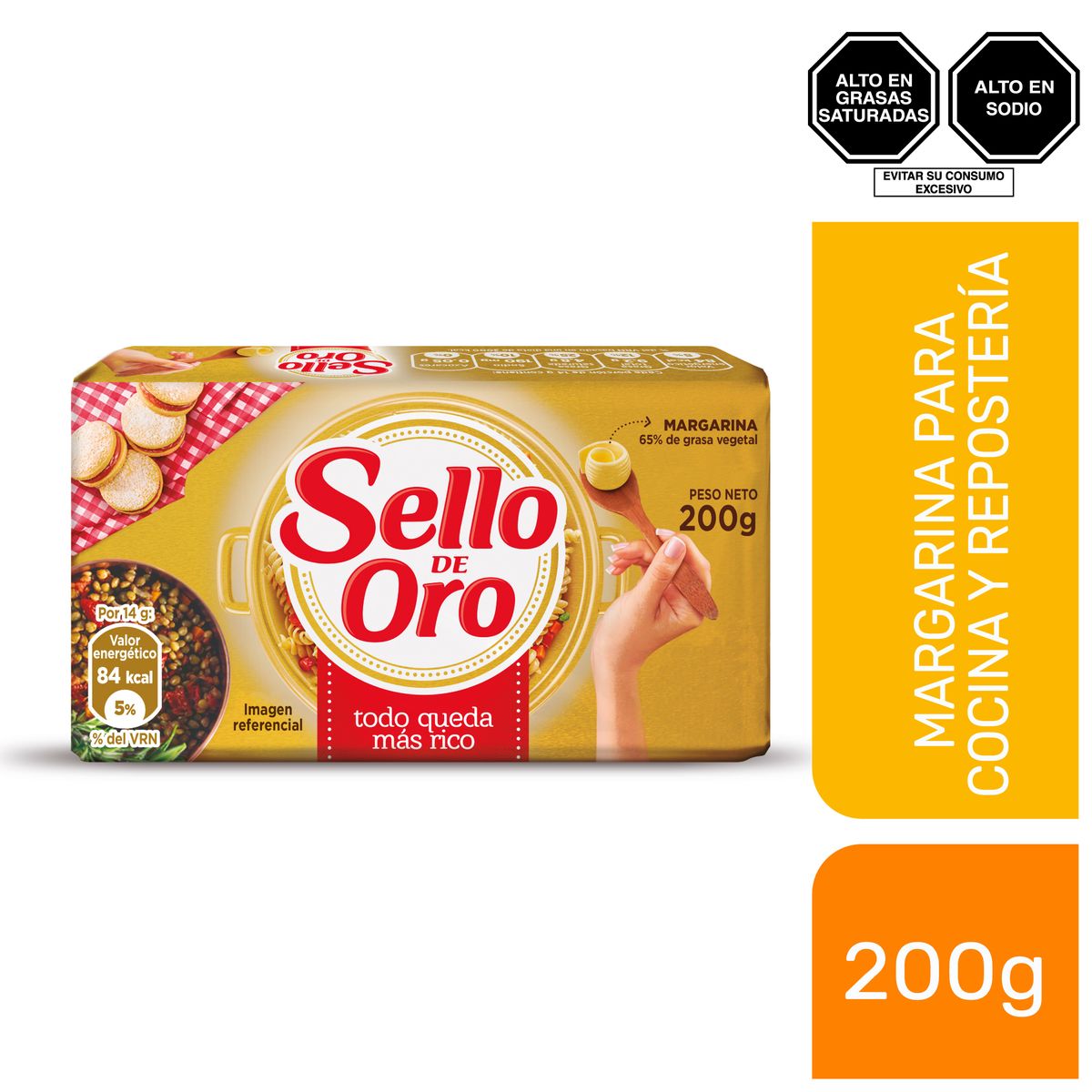 SELLO DE ORO - Margarina en Barra Sello de Oro Empaque 200 g
