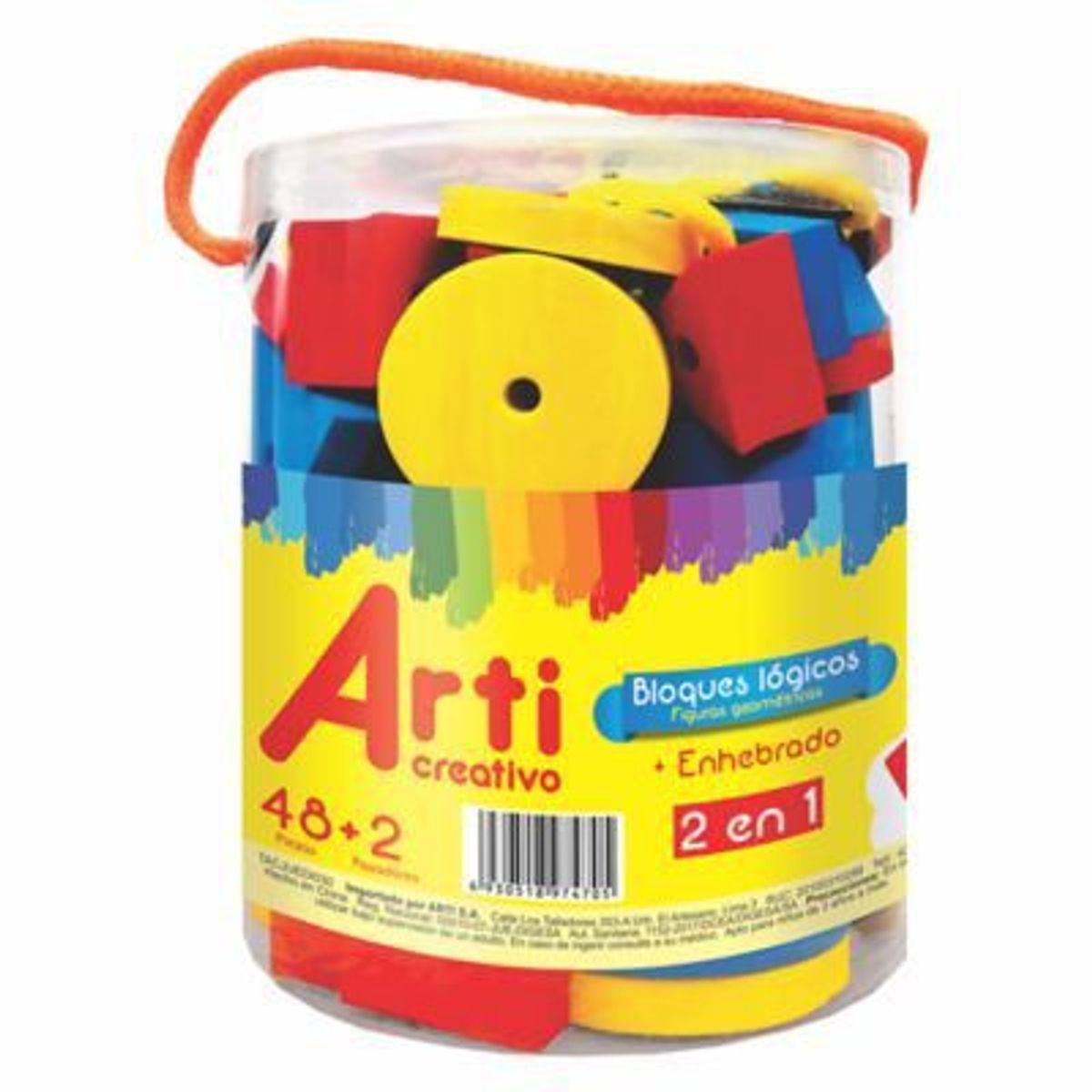 ARTI CREATIVO - Juego Didáctico Arti Creativo 2 En 1 Bloques Lógicos Estuche 48 Und
