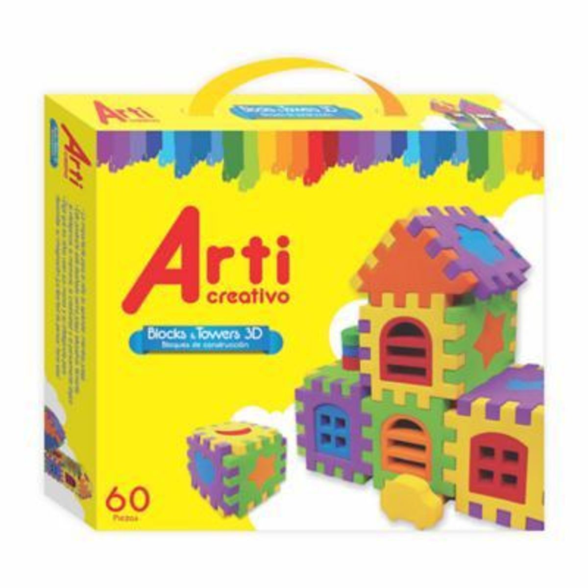 ARTI CREATIVO - Juego De Construcción Arti Creativo Blocks Y Towers Estuche 60 Und