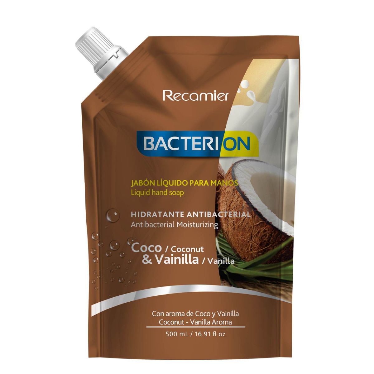 BACTERION - Jabón Líquido Bacterion Vainilla y Coco Doypack 500 mL