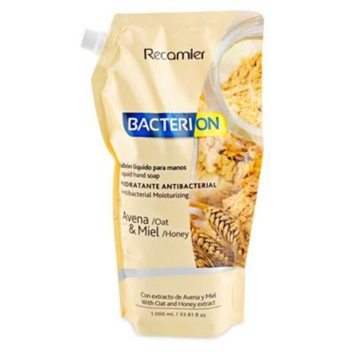 BACTERION - Jabón Líquido Avena y Miel Doypack 1 L