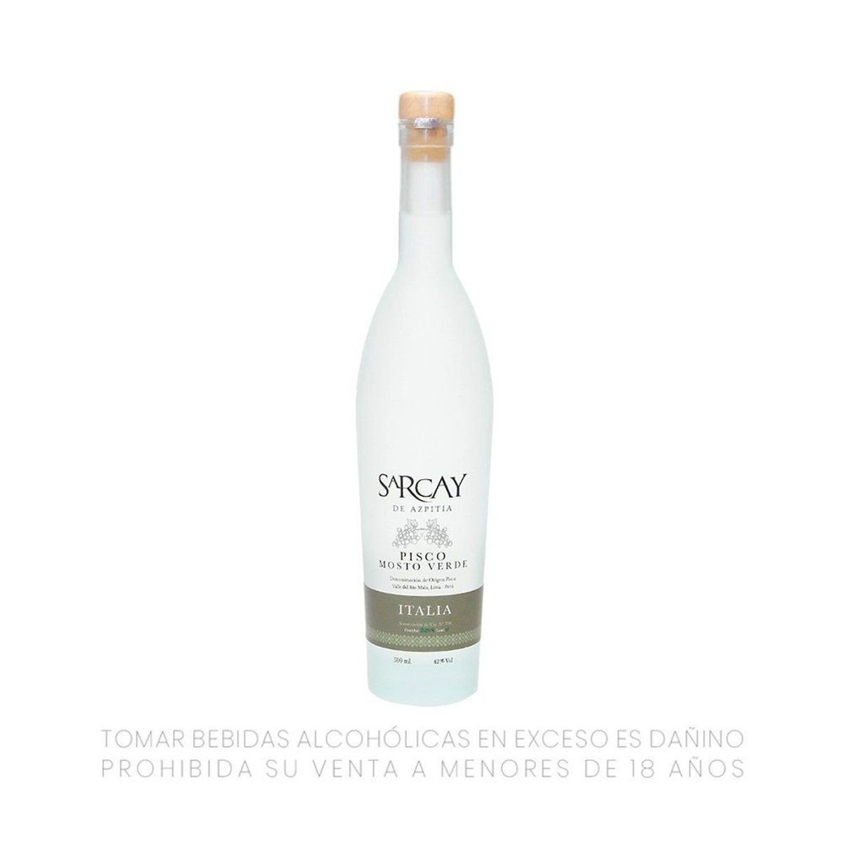 SARCAY - Pisco Mosto Verde Italia Sarcay Botella 500 mL