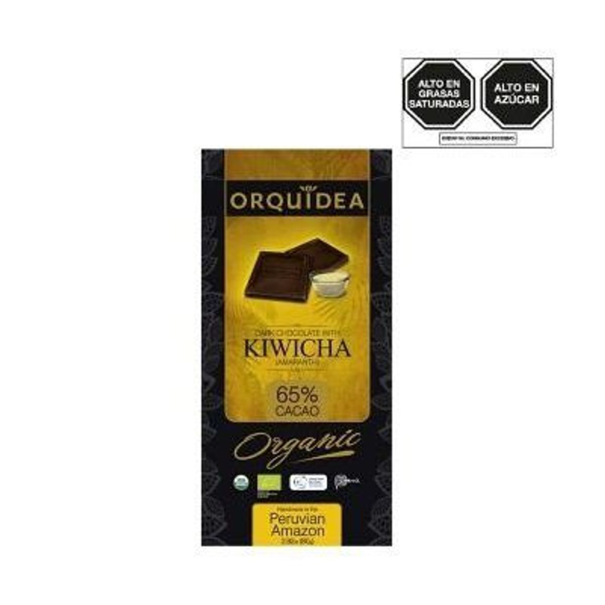 ORQUIDEA - Chocolate Orquídea Dark Orgánico 65% con Kiwicha Empaque 80 g