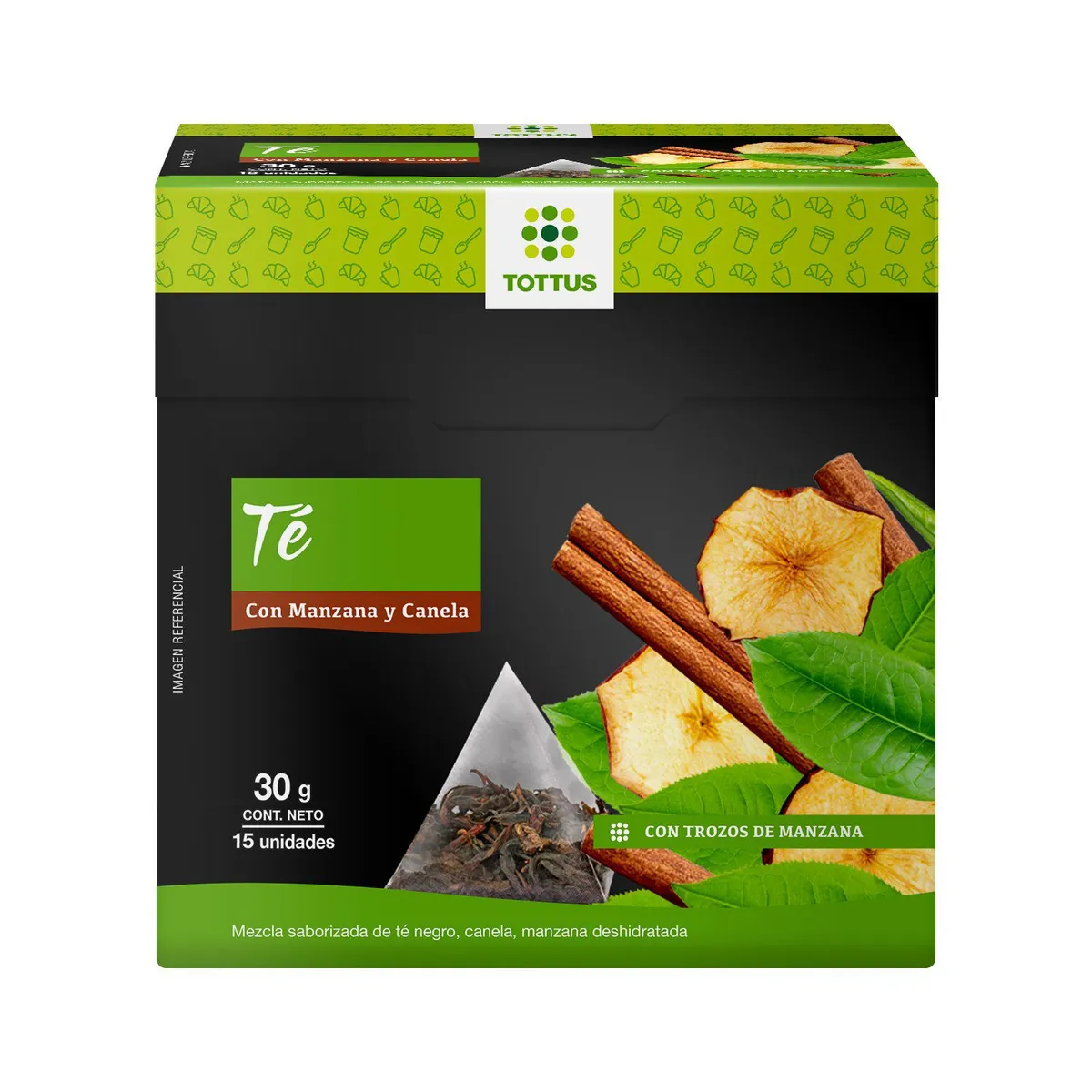TOTTUS PREMIUM - Té con Manzana y Canela Tottus 30 g