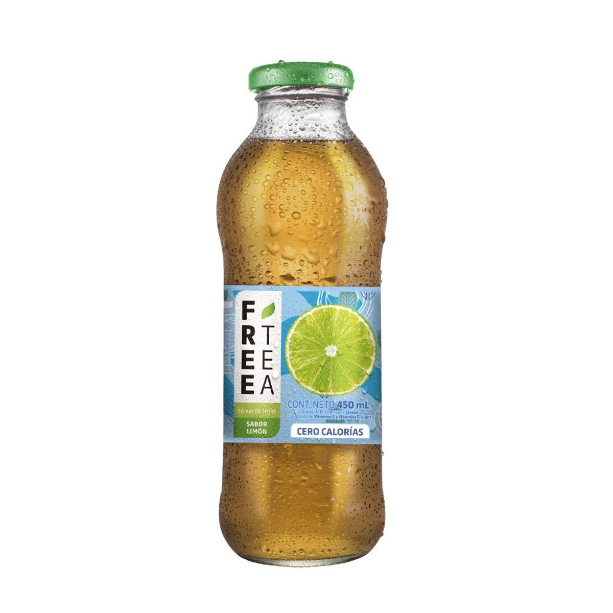 FREE TEA - Bebida Té Verde Free Tea Light Limón Botella 450 mL