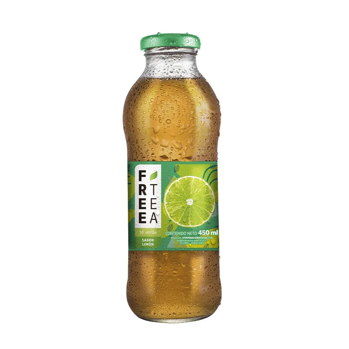 FREE TEA - Bebida Té Verde Free Tea Limón Botella 450 mL