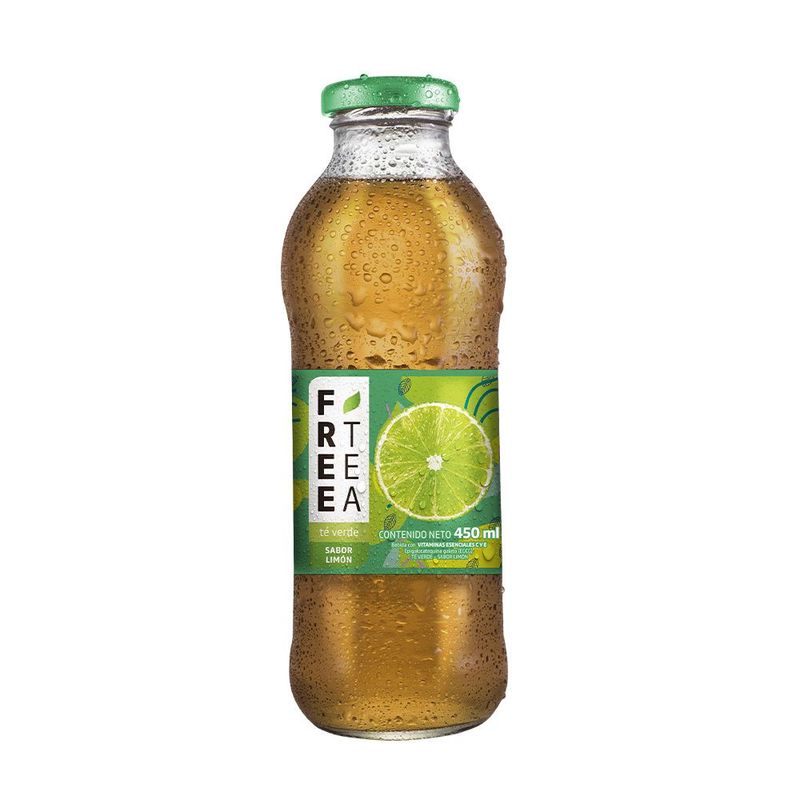 FREE TEA - Bebida Té Verde Free Tea Sabor Limón Botella 450 mL
