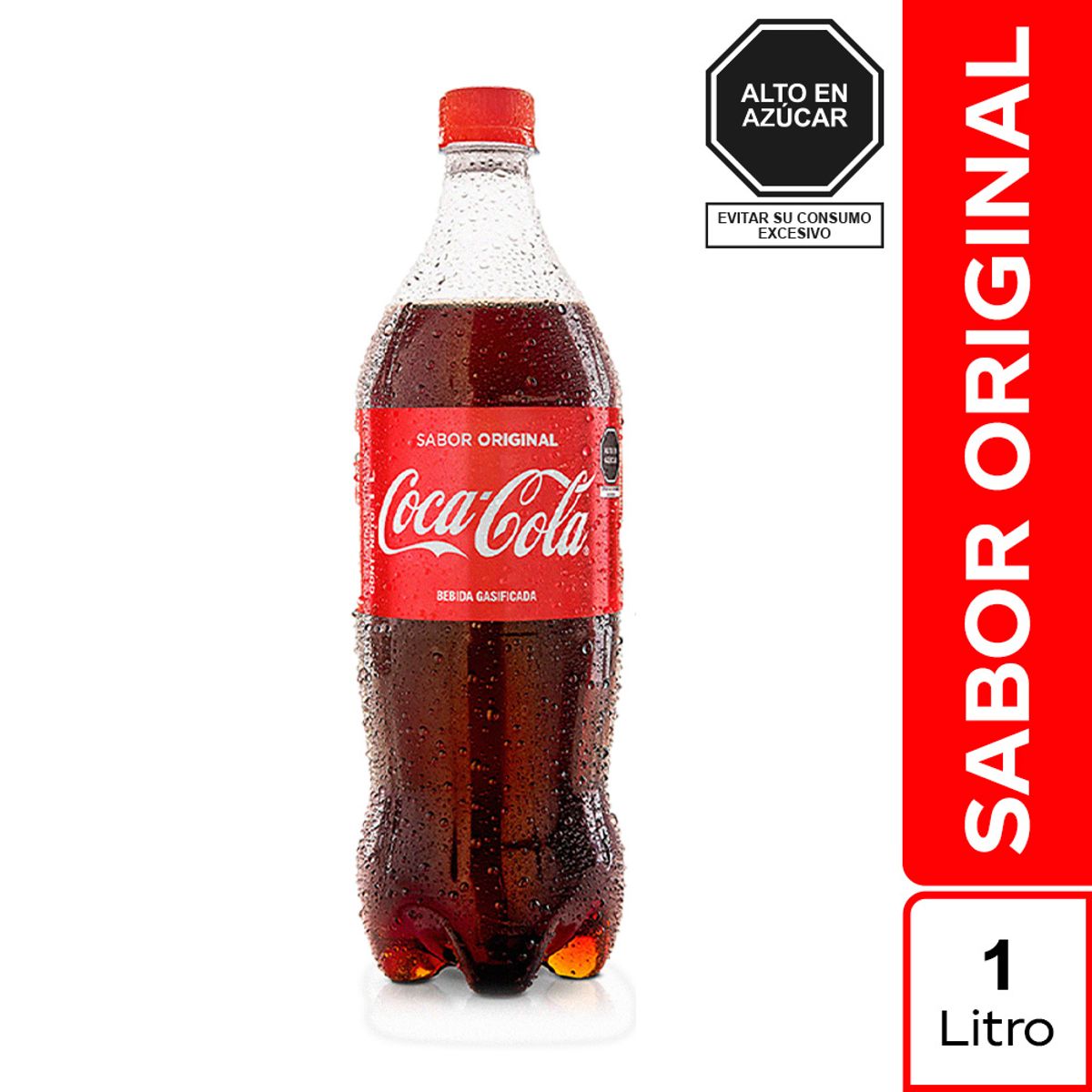 COCA COLA - Gaseosa Coca Cola Botella 1 L