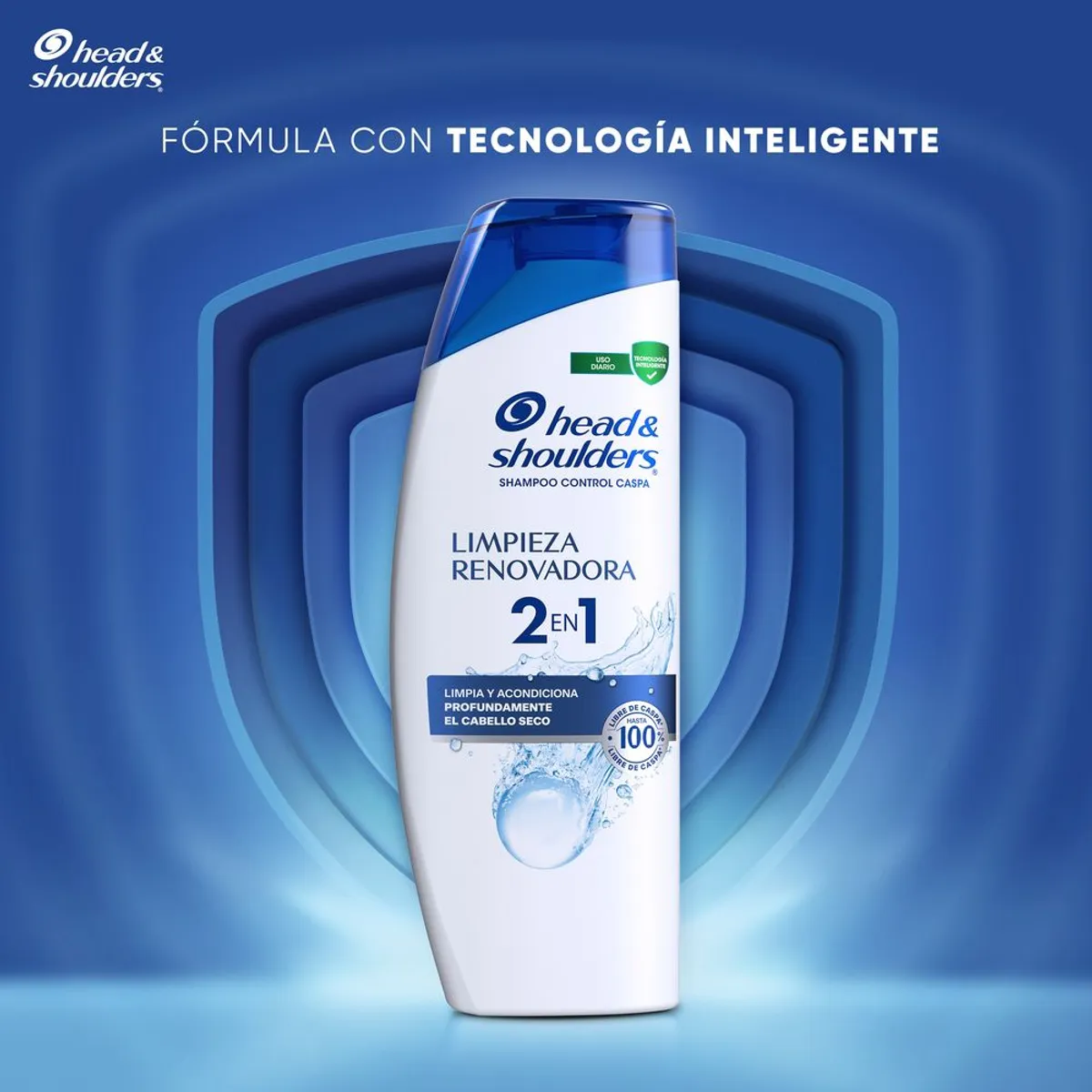 HEAD SHOULDERS - Shampoo 2 en 1 Head & Shoulders Limpieza Renovadora Botella 375 mL