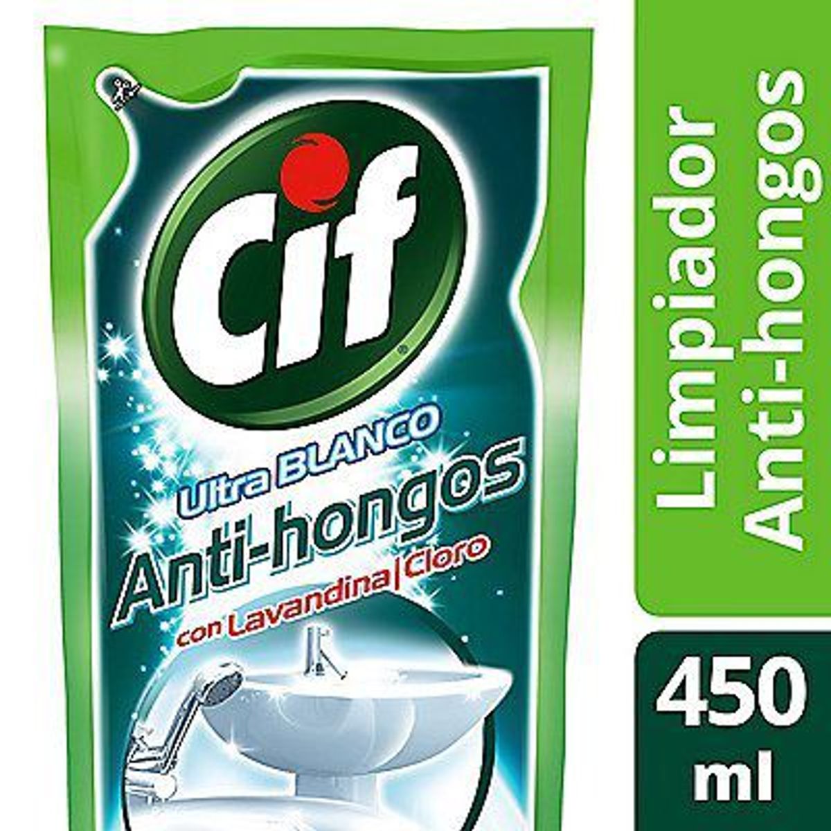 CIF - Limpiador Antihongos Cif Ultra Blanco Lavandina Cloro Doypack 450 mL