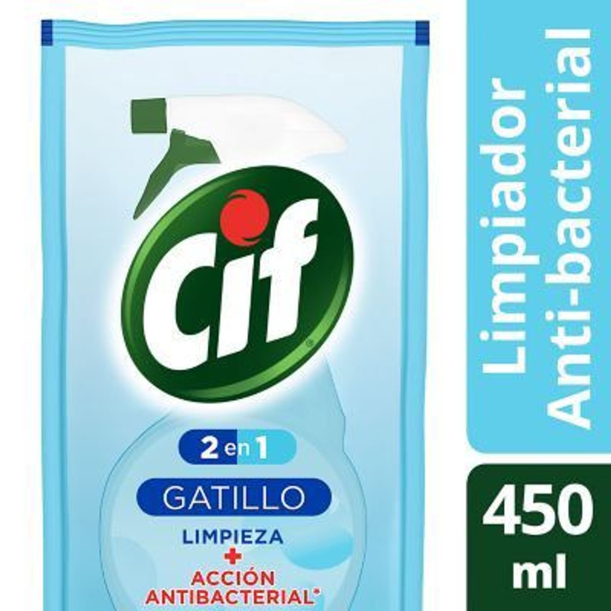 CIF - Limpiador Líquido Baño Cif Antibacterial 2 en 1 Gatillo Doypack 450 mL