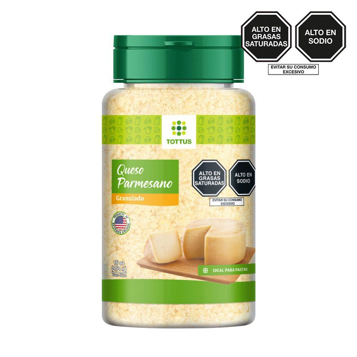 TOTTUS - Queso Parmesano Tottus Granulado Envase 454 g