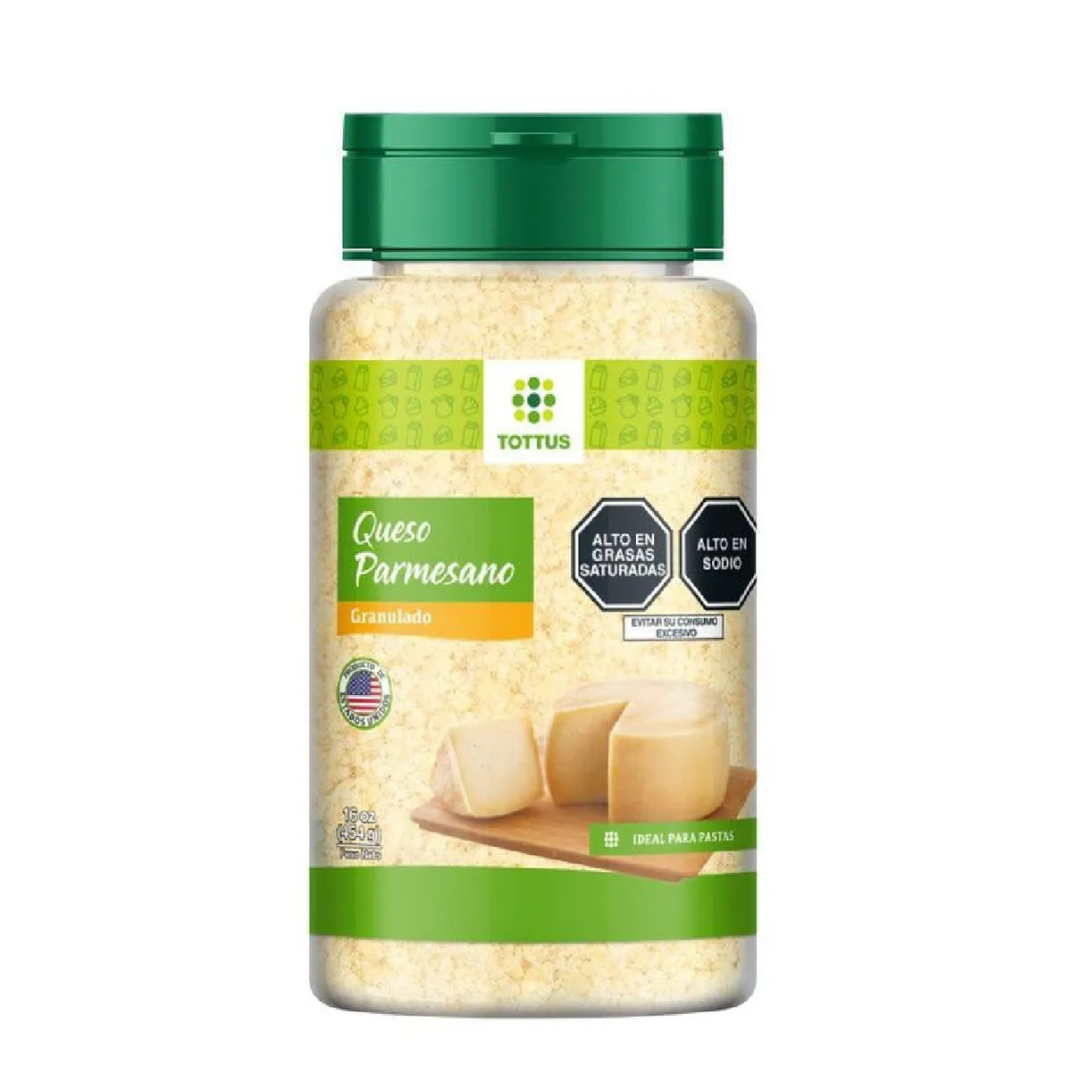 TOTTUS - Queso Parmesano Tottus Granulado Envase 454 g