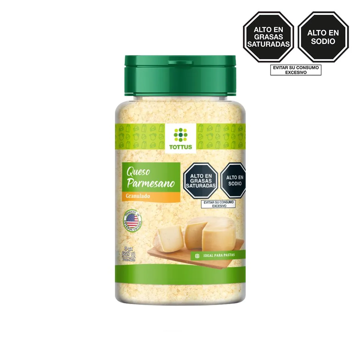 TOTTUS - Queso Parmesano Tottus Granulado Envase 227 g