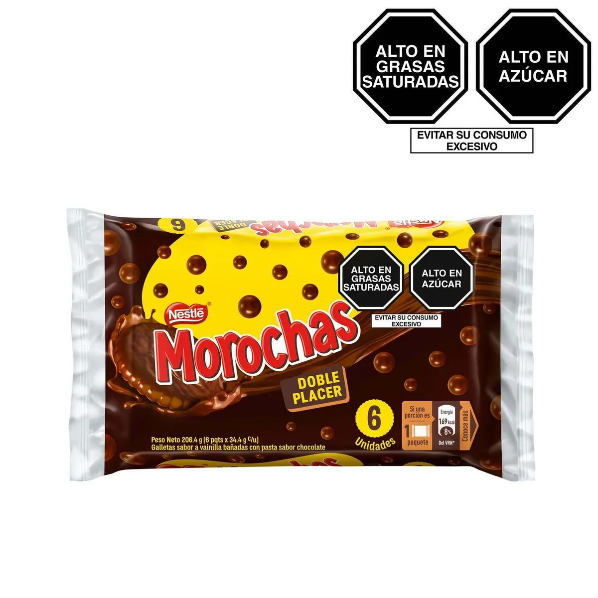 MOROCHAS - Galleta Morochas Doble Placer Sixpack 206.4 g