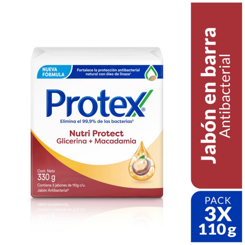 PROTEX - Jabón Protex Nutri Protect Macadamia Barra 3x110g