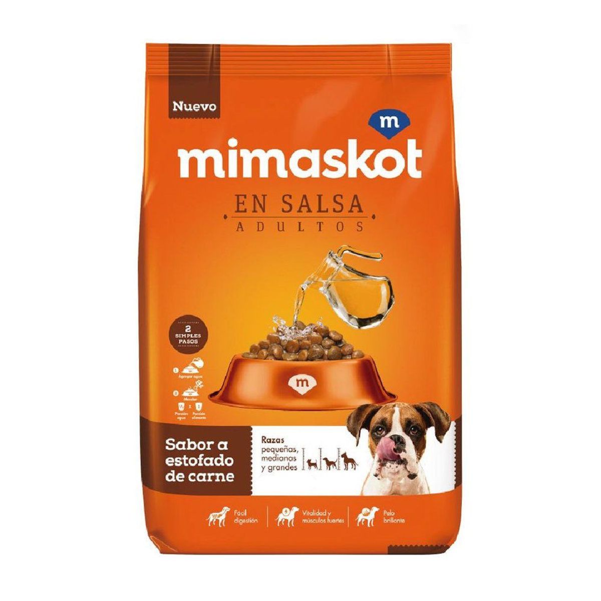 MIMASKOT - Alimento Semi Húmedo Perros Adultos Mimaskot Salsa Estofado Carne Bolsa 15 Kg