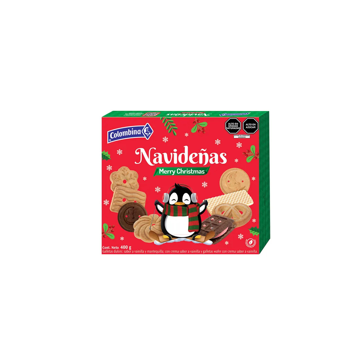 COLOMBINA - Galletas Surtidas Navideñas Colombina Empaque 400 g