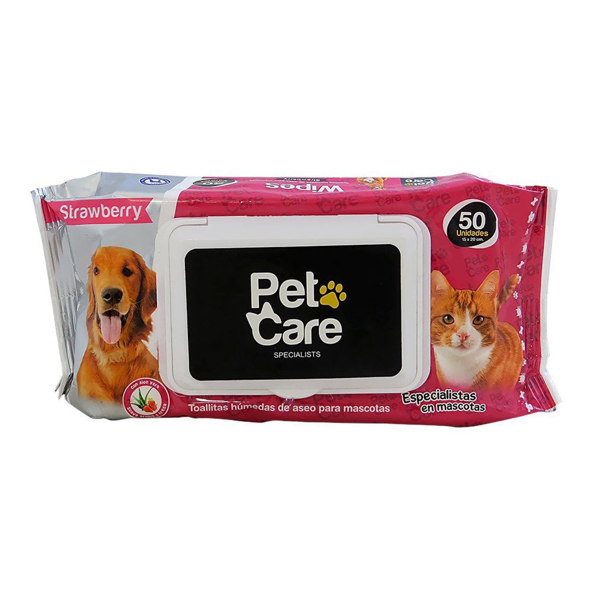 PET CARE - Toallitas Húmedas Pet Care Fresa Empaque 50 Und