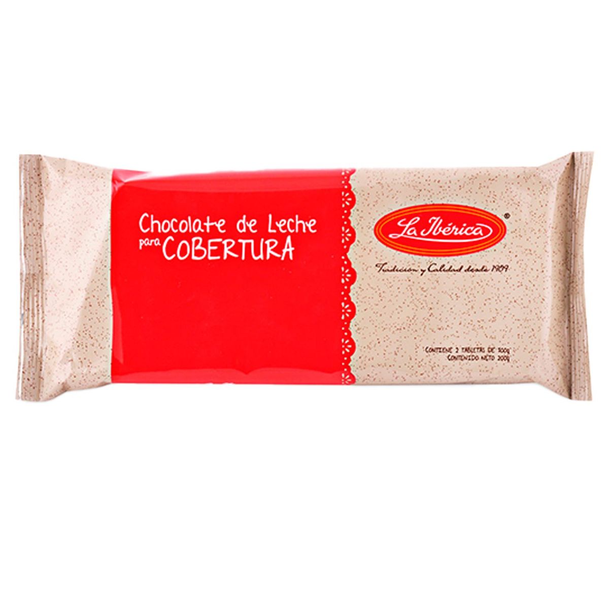 LA IBERICA - Cobertura La Ibérica de Chocolate con Leche Empaque 200 g