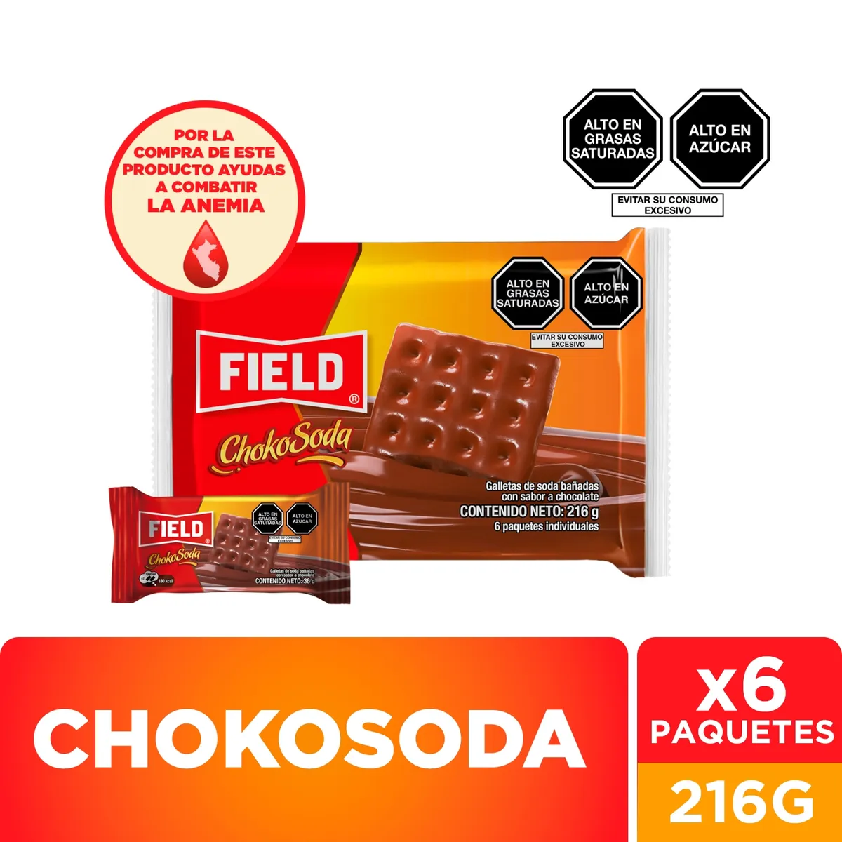 FIELD - Galleta Field Chokosoda Sixpack 216 g