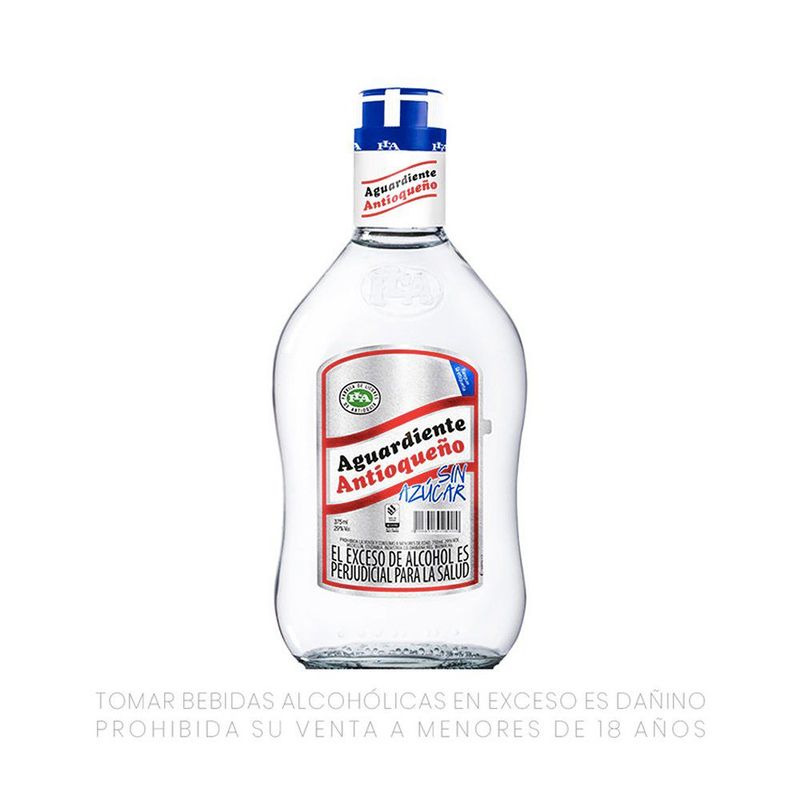 ANTIOQUENO - Aguardiente Antioqueño Clásico Sin Azúcar Botella 375 mL