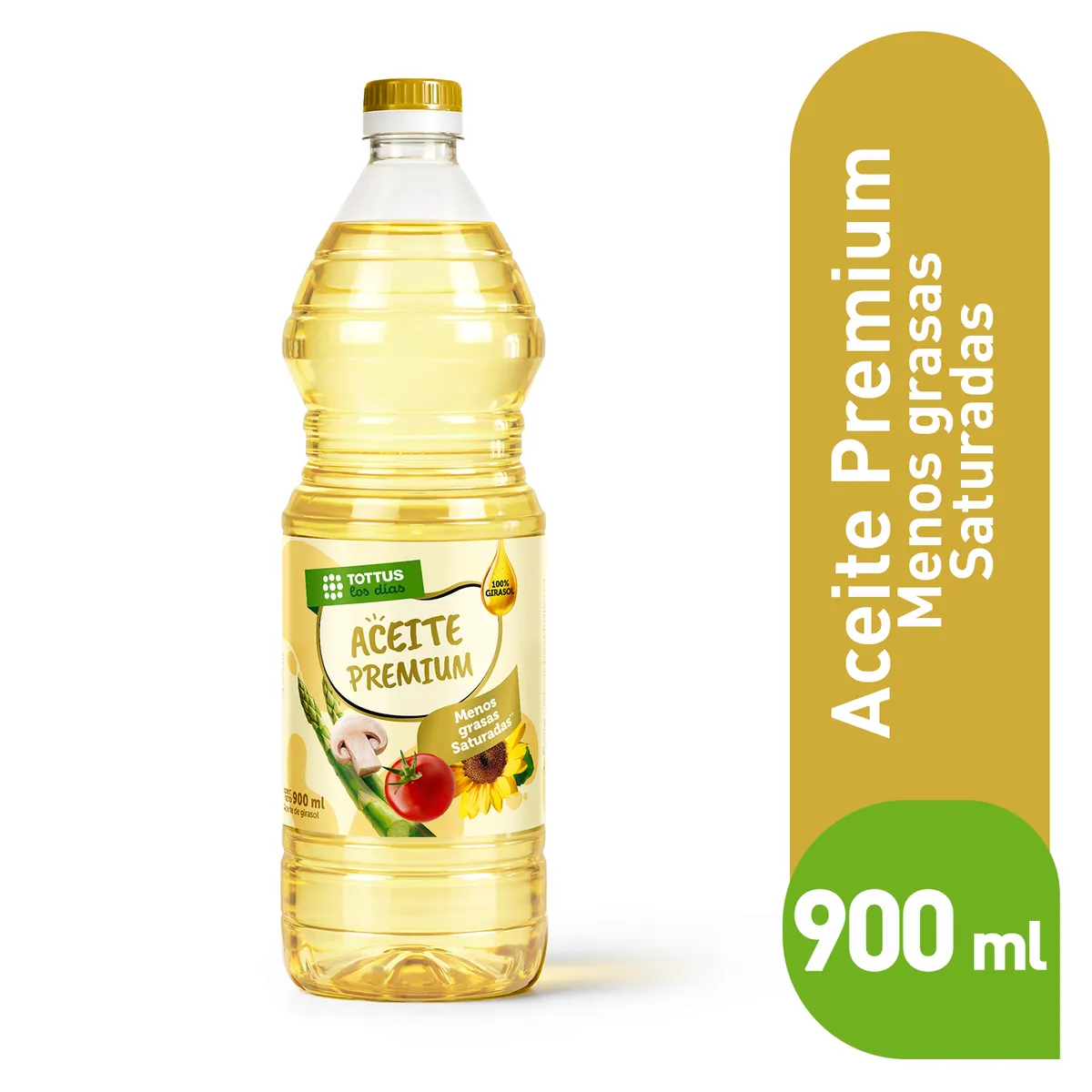 TOTTUS - Aceite Vegetal Tottus Premium Botella 900 mL