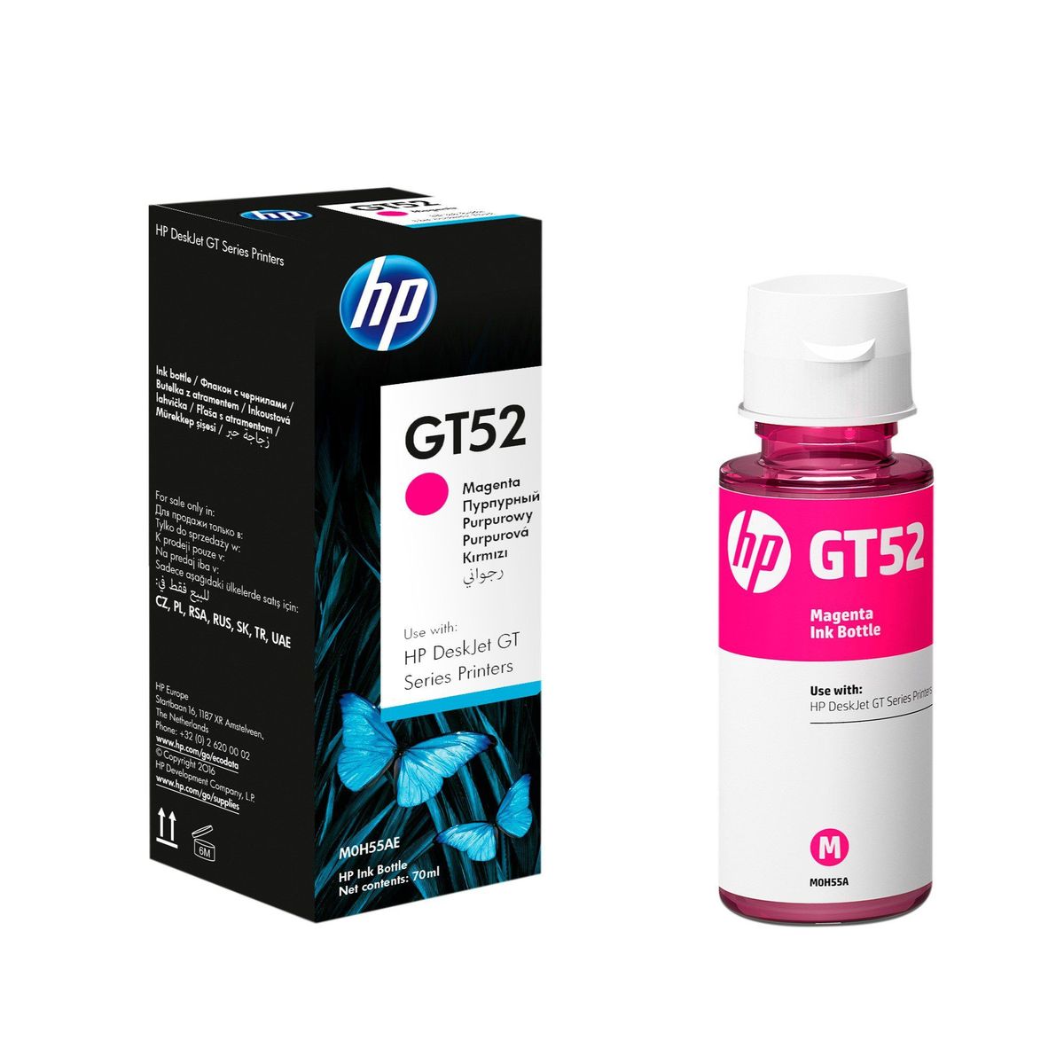 HP - Botella de Tinta HP Gt52 Magenta Original Ink