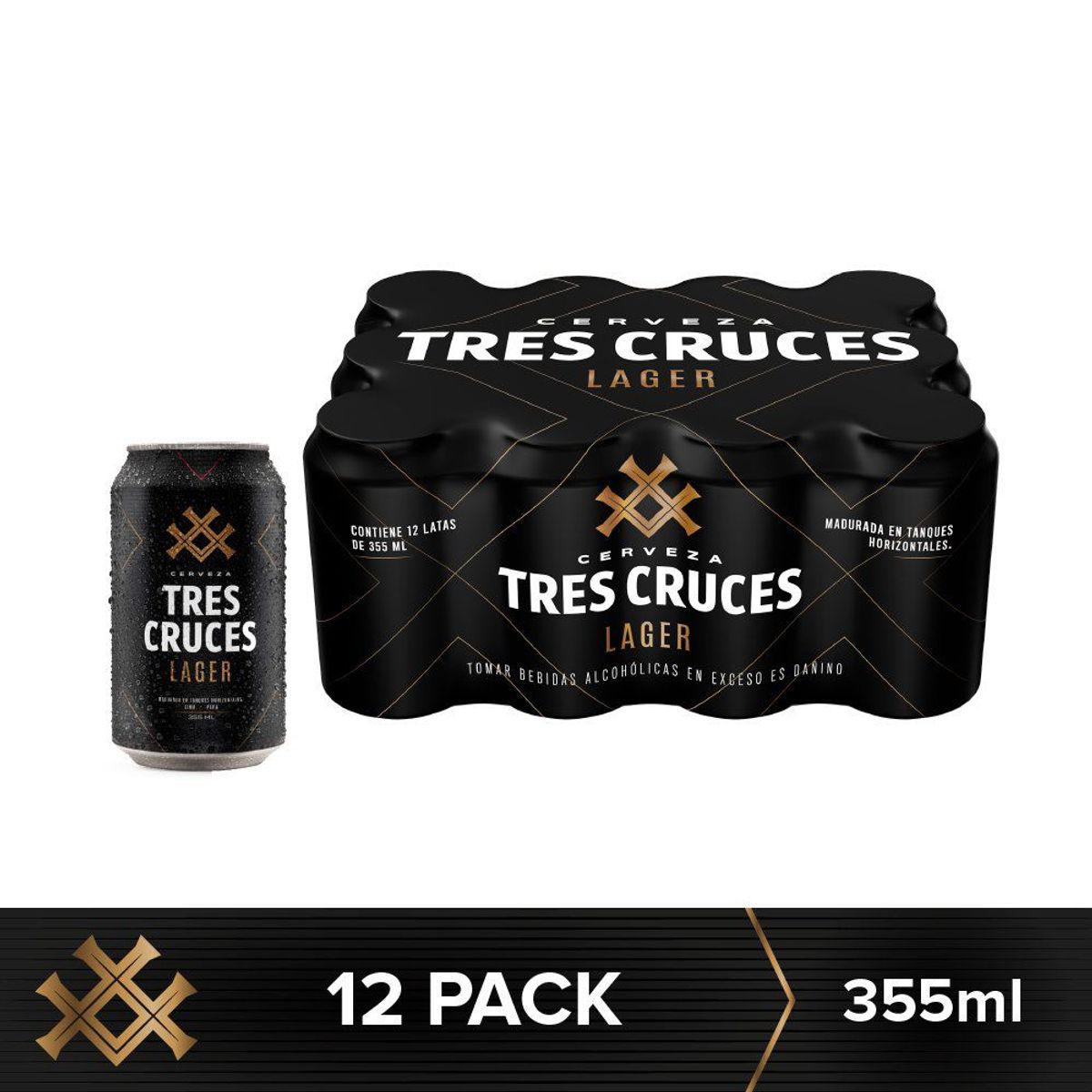 TRES CRUCES - Cerveza Tres Cruces Pack 12 Latas 355 mL