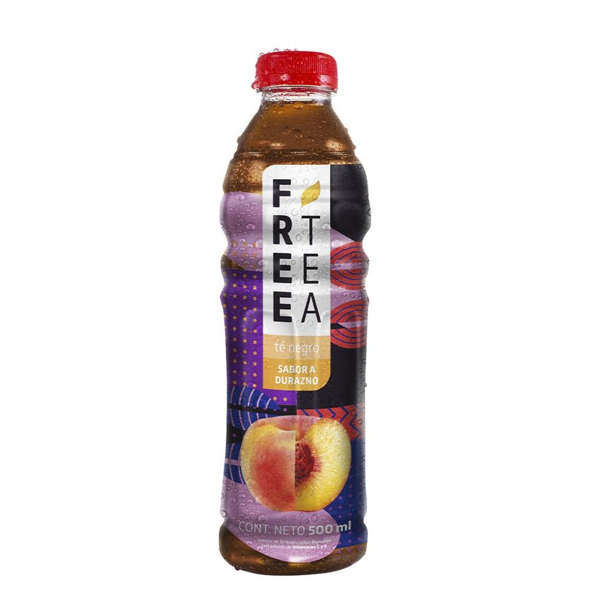 FREE TEA - Bebida Té Negro Free Tea Durazno Botella 500 mL
