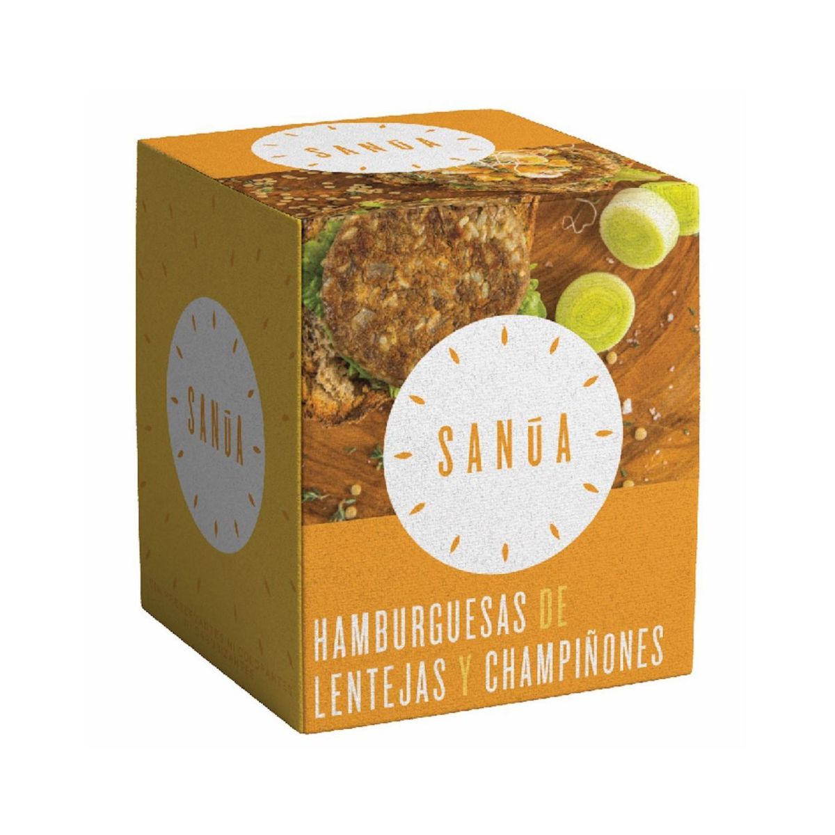 SANUA - Hamburguesa Sanua Lentejas y Champiñones Caja 600 g
