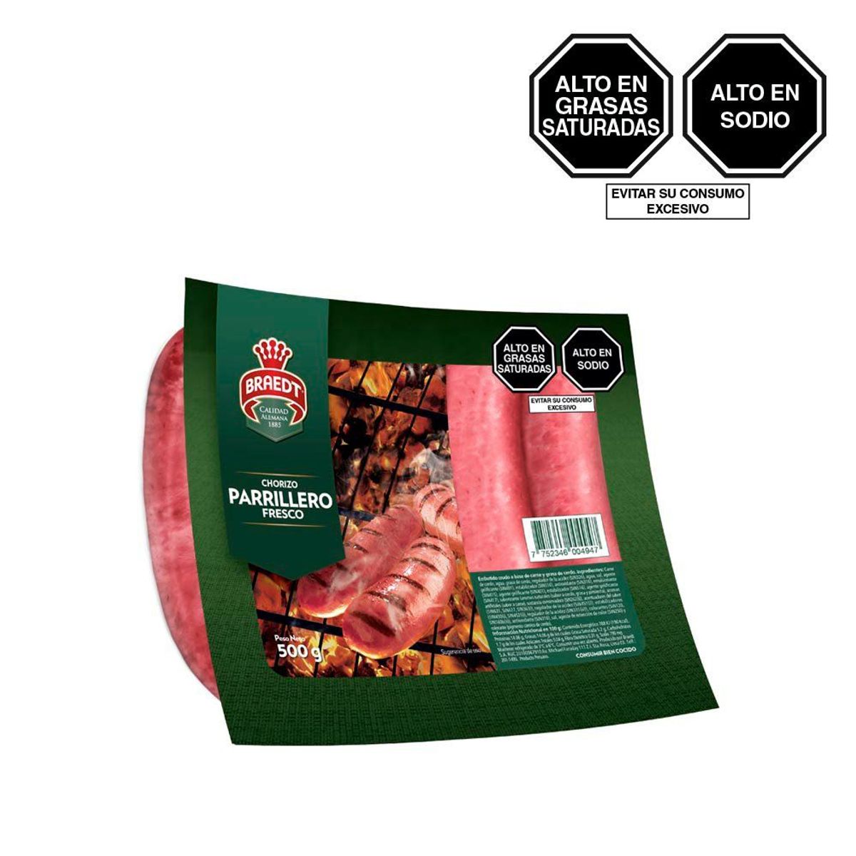 BRAEDT - Chorizo Parrillero Fresco Braedt Empaque 500 g