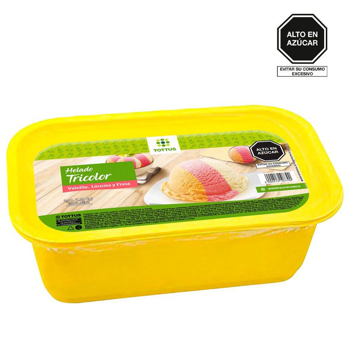 TOTTUS - Helado Tricolor Tottus Pote 2.5 L