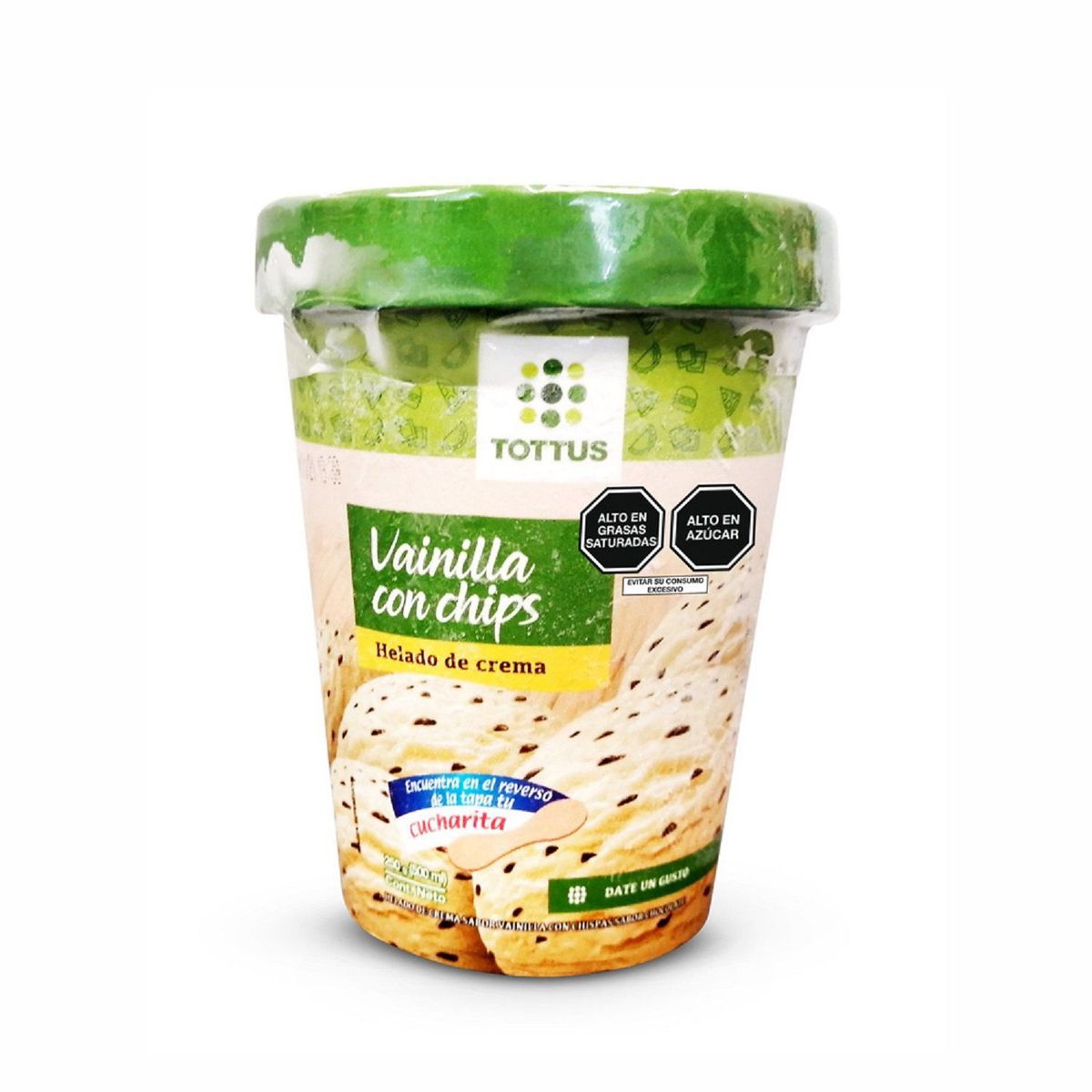 TOTTUS - Helado de Crema Vainilla Chips Tottus Pote 500 mL