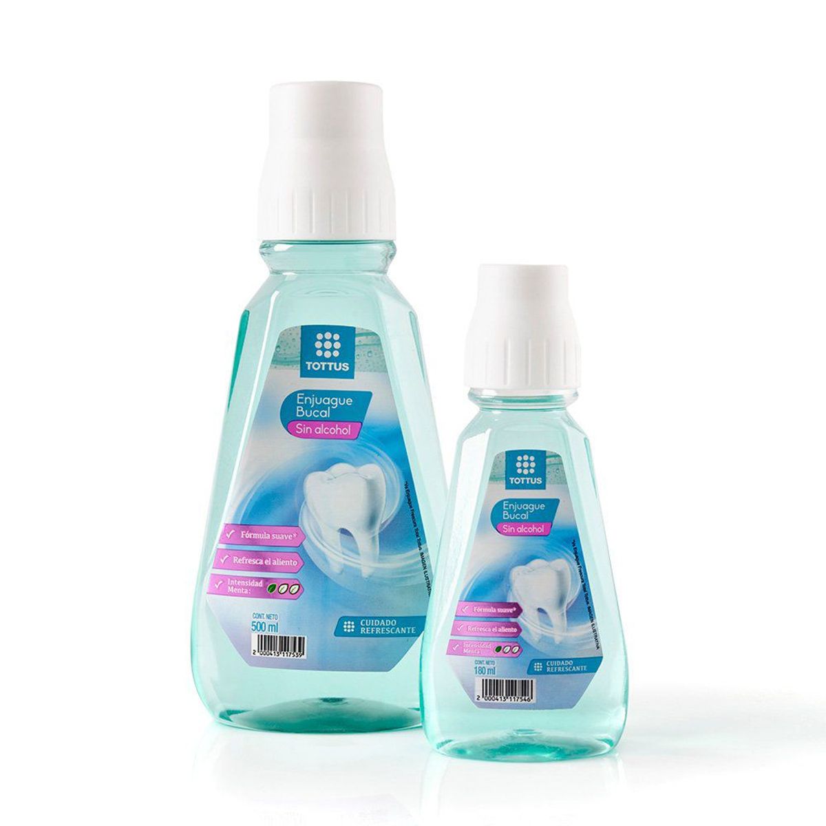 TOTTUS - Pack Enjuague Bucal Tottus Sin Alcohol 500 mL + 180 mL