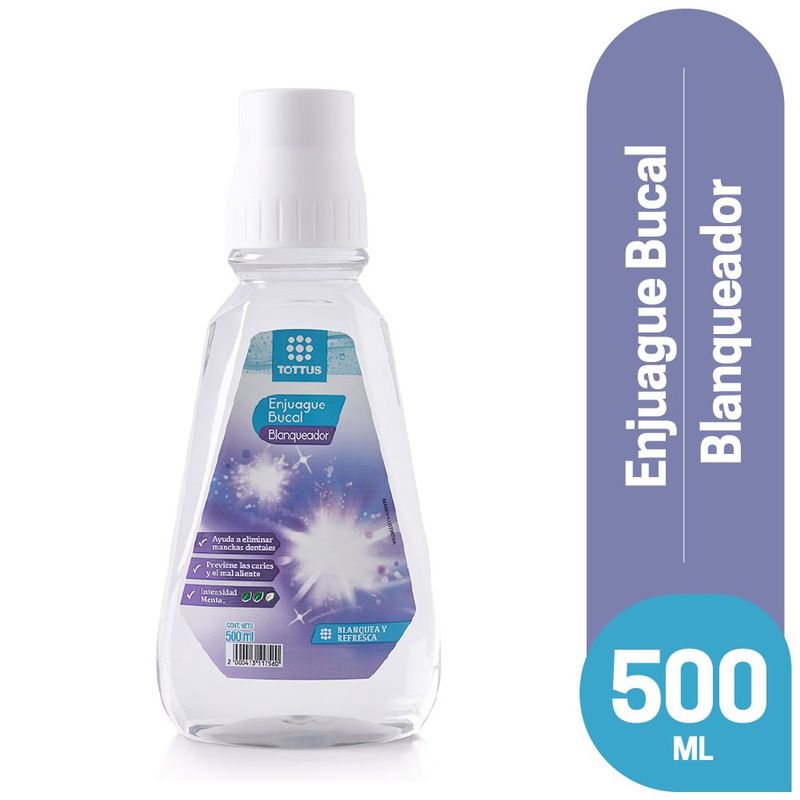 TOTTUS - Enjuague Bucal Tottus Blanqueador Envase 500 mL