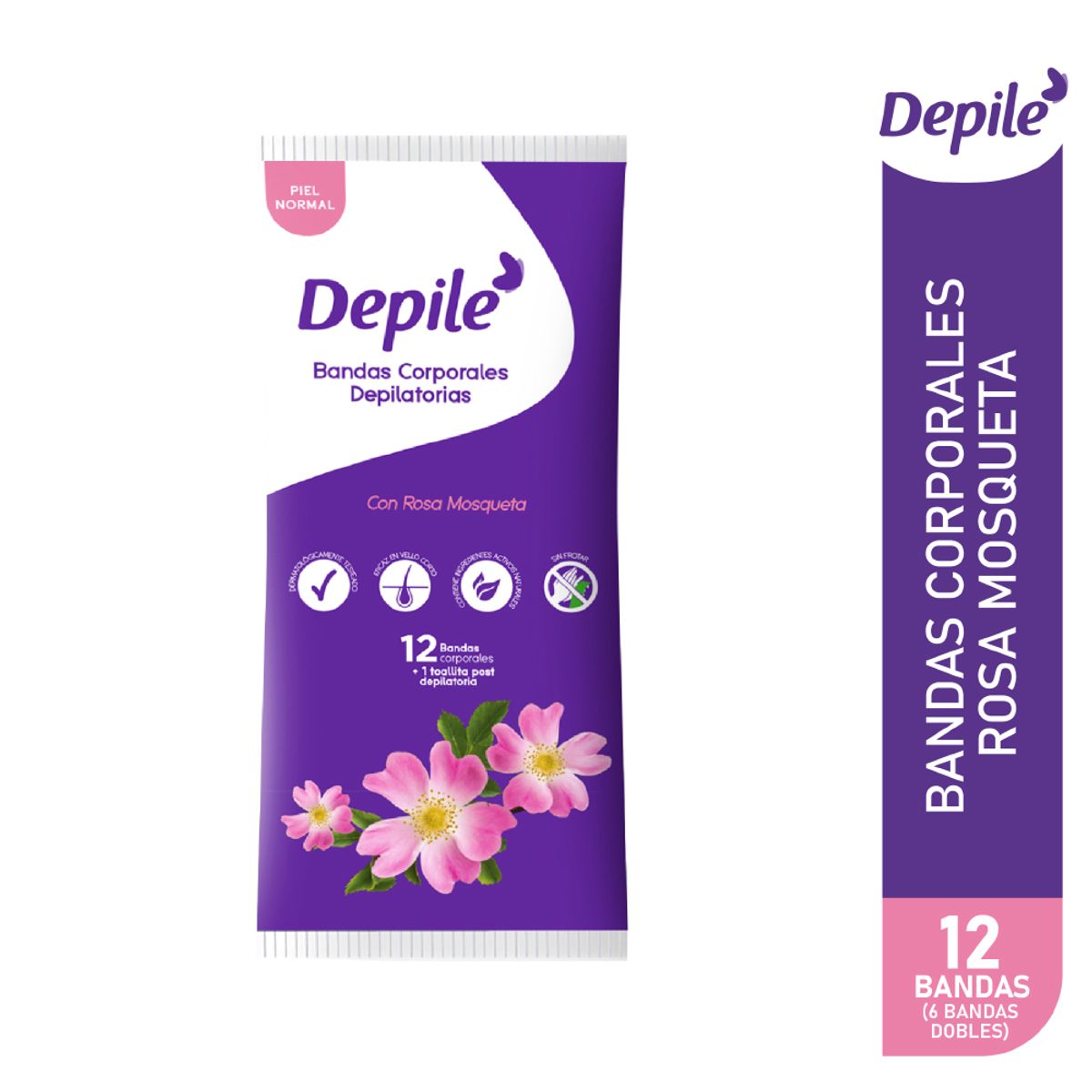DEPILE - Bandas Depilatorias Depile Corporal Rosa Mosqueta Empaque 6 Und