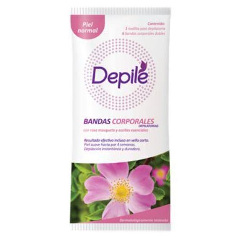 DEPILE - Bandas Depilatorias Depile Corporal Rosa Mosqueta Empaque 6 Und